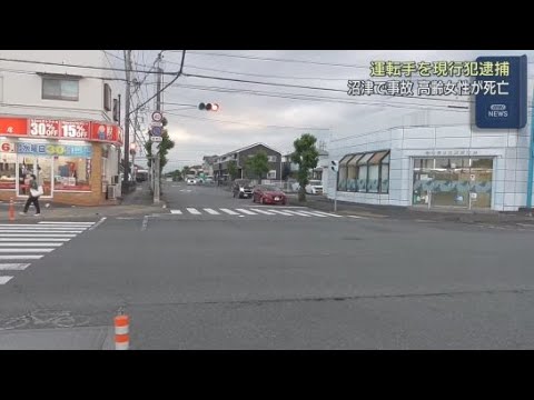 YouTube Video 横断歩道を渡っていた７０歳の女性が車にはねられ死亡　車を運転していた会社員の男を現行犯逮捕　静岡・沼津市