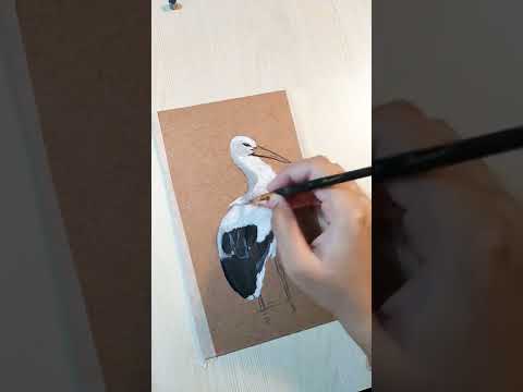 Painting bird\ acrylic painting techniques #shorts