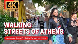 🇬🇷 Athens Walking Tour - Walking Varvankios Central Market to Monastiraki Square