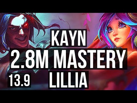 KAYN vs LILLIA (JNG) | 2.8M mastery, 1400+ games, 14/3/10, Legendary | KR Master | 13.9