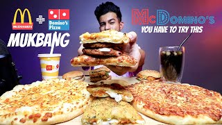 Eating My Favorite Pizzas And Burgers Together MUKBANG | McDonald's and Domino's BEST Amalgamation