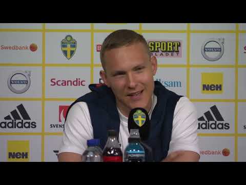 Kristoffer Olsson, Emil Krafth, Ludwig Augustinsson - Sweden v Ukraine - Pre-Match Press Conference