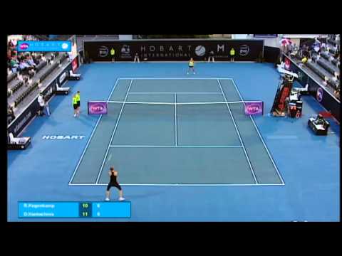 Richel Hogenkamp v Daniela Hantuchova highlights (2R) - Hobart International 2015