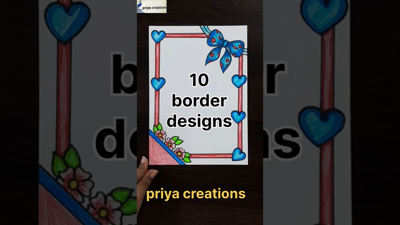 10simple border design for project|Assignment front page design handmade|paper border design|english