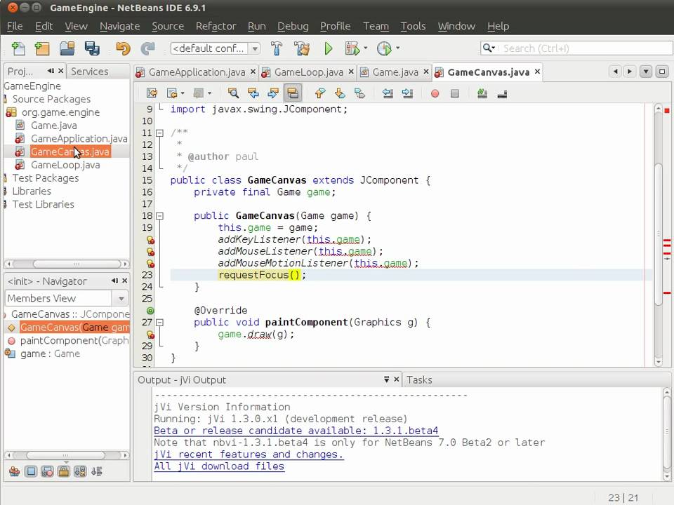 How to make simple game engine in Java