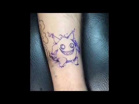 Gengar Handpoke timelapse