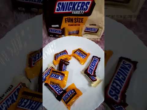 SNICKERS VARIETY #fun size#asmr #peanutbutter #almond  #original  #youtubeshorts #trending #shorts