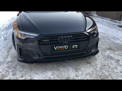 Сплиттер передний c ребрами для автомобилей Audi A6 S6 S-Line C8  #MaxtonDesign