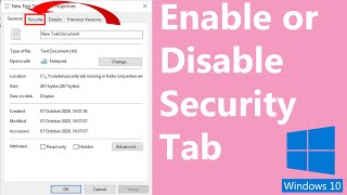 Security tab missing in folder properties windows 10 - FIX