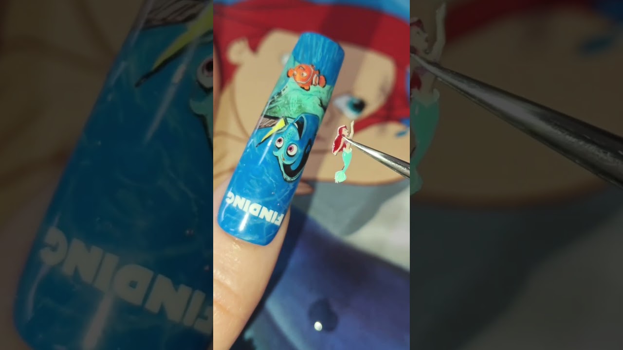 Another miniature nail scene complete 🥹 #thelittemermaid #ariel #disneynailart #disney #art