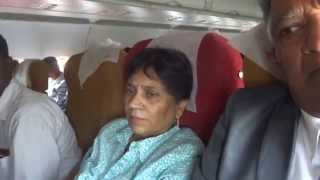 preview picture of video 'Aruna & Hari Sharma in Air India flight AI 405 from Varanasi to Delhi, May 29, 2014'