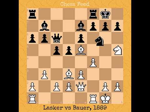 Emanuel Lasker vs Johann Hermann Bauer, 1889 #chess #chessgame