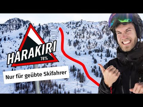 Die Steilste Piste im Zillertal: Harakiri (78% Gefälle) im Skigebiet Mayrhofen