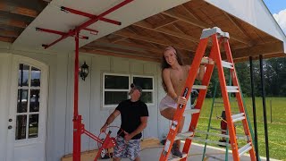 PORCH CEILING Using FIBER CEMENT SIDING | Building Our Own Home Ep.96