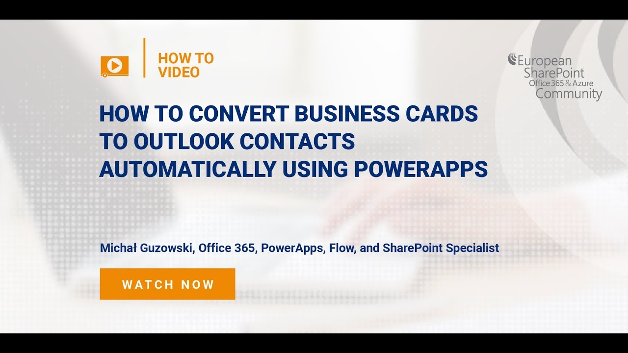 How To Convert Business Cards to Outlook Contacts Automatically using PowerApps How To Convert Business Cards to Outlook Contacts Automatically using PowerApps