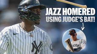 Jazz Chisholm Jr. uses Aaron Judge's bat to line out a 3-run home run vs. Red Sox! | MLB Highlights