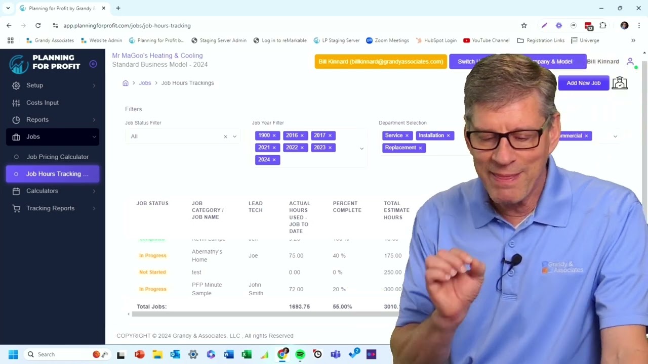 Tracking Hours on Large Jobs