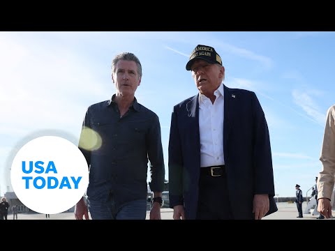 Trump greeted by Newsom in Los Angeles ahead of wildfires tour USA TODAY