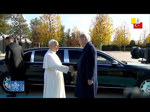 Cérémonie de bienvenue du pape Léon XIV au palais présidentiel d’Ankara