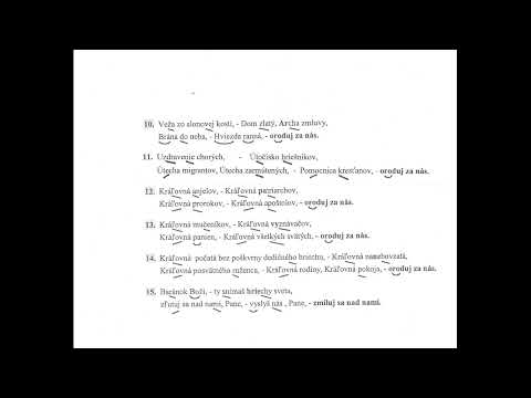 Loretánske litánie - nápev svetla