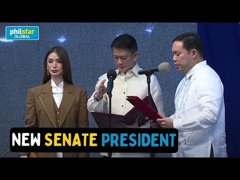 Sen. Chiz Escudero takes oath as new Senate President, replaces Sen. Juan Miguel Zubiri