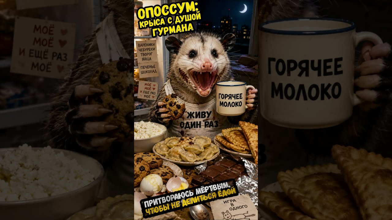 Опоссум — крыса на максималках  #природа #животные #юмор