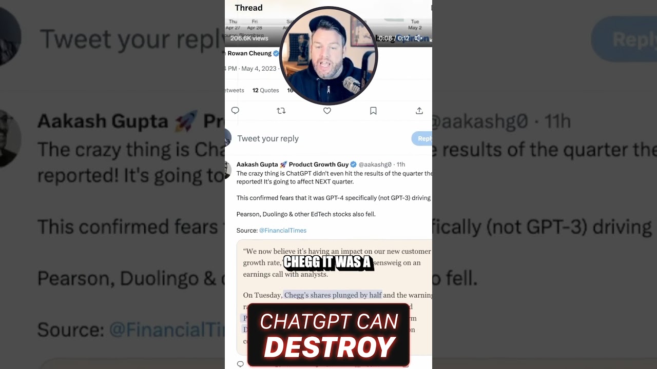 Watch ChatGPT Destroy A Company In Seconds #shorts #chegg #chatgpt #openai