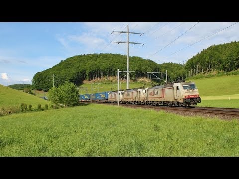 Crossrail BR 186 903, BR 186 901 und BR 186 902 mit LKW Walter UKV