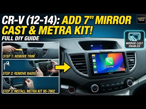 2012-2014 Honda CRV How to remove radio Install mirror cast radio Metra kit 95-7802