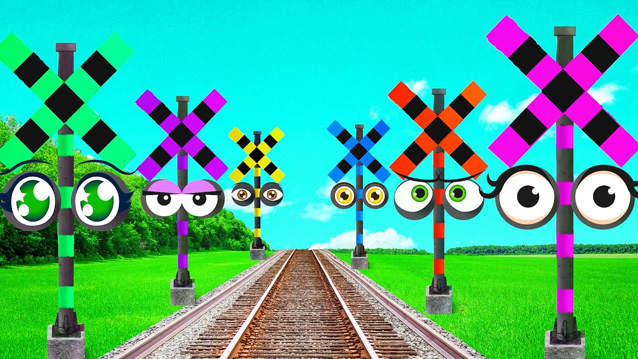 【踏切アニメ】LIVE配信861 カラフルな踏切カンカンはとにかくみんな楽しそう Railroad Crossing Fumikiri KanKan