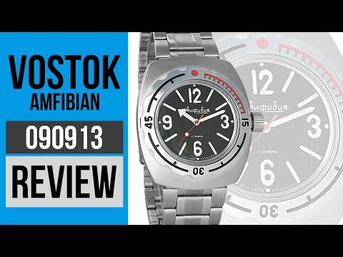 Vostok Amphibian 090913 Russian military wrist watch Black dial Review