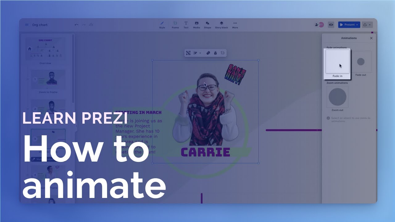 How to animate in Prezi Present