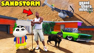 Franklin Trying To Escape The SANDSTORM in GTA 5 | SHINCHAN and CHOP