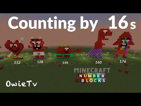 Numberblocks Minecraft COUNTING BY 16s Learn to Count| SKIP COUNTING BY 16s | COUNTING AND MATH SONG