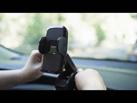 Video Držák telefonu do auta Joyroom s teleskopickým výsuvným ramenem na palubní desku a čelní sklo černý (JR-ZS259)