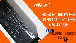How to reload the factory default settings from memory card on the Korg M1R