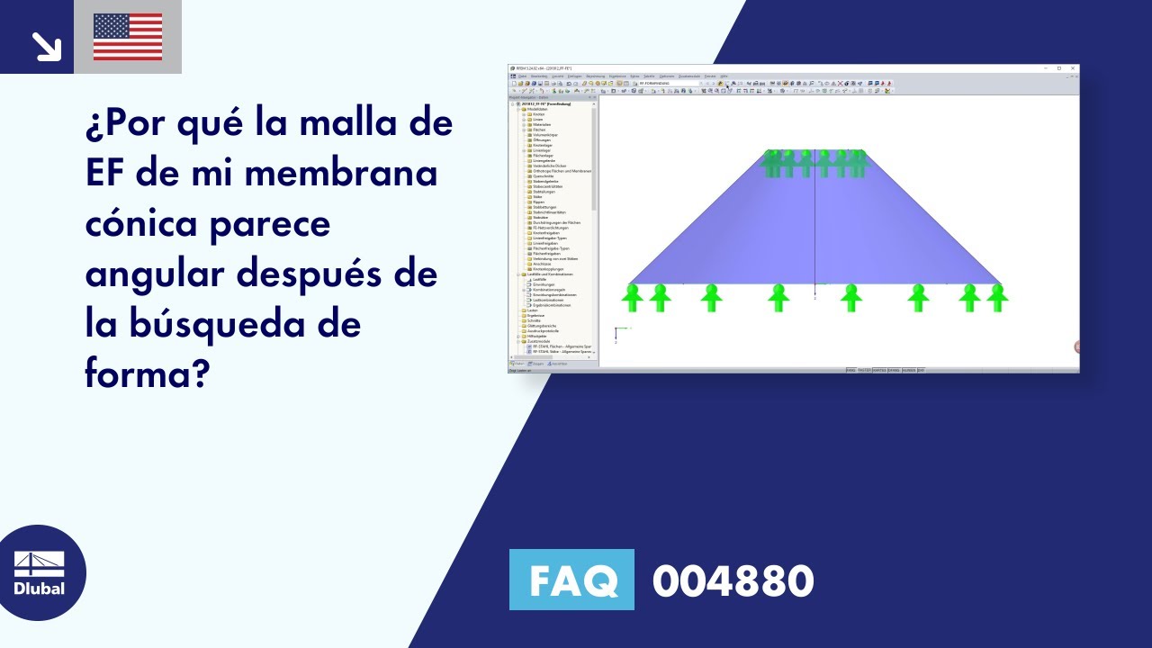 FAQ 004880 | ¿Por qué la malla de EF de mi membrana cónica parece angular después de la búsqueda de forma?