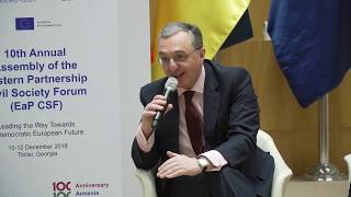 Zohrab Mnatsakanyan, acting Foreign Minister of Armenia, delivered remarks at the 10th EaP Civil Society Forum in Tbilisi
