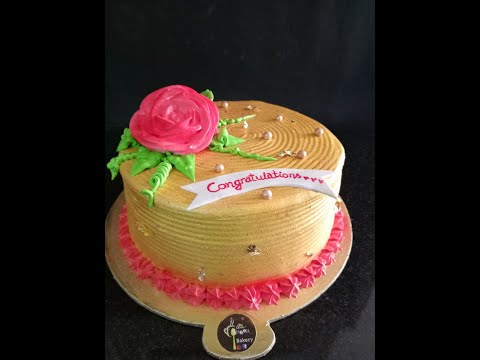 Strawberry round kulfi falooda flavour cake with golden effe...