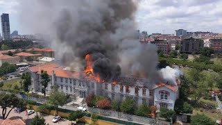Brennendes griechisches Krankenhaus in Istanbul