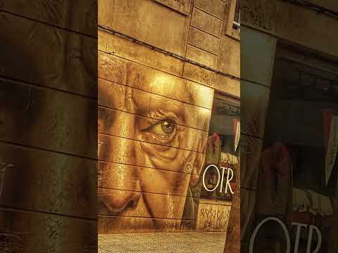 Eduardo Galeano por Andrés Iglesias, Peatonal Sarandí y Colón Ciudad Vieja Montevideo Uruguay