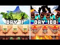 I Made 100 Villagers Simulate Survival On The Disaster Island In Minecraft