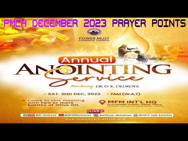 PMCH Prayers for December 2023 (MFM Power Must Change Hands Prayer Points)