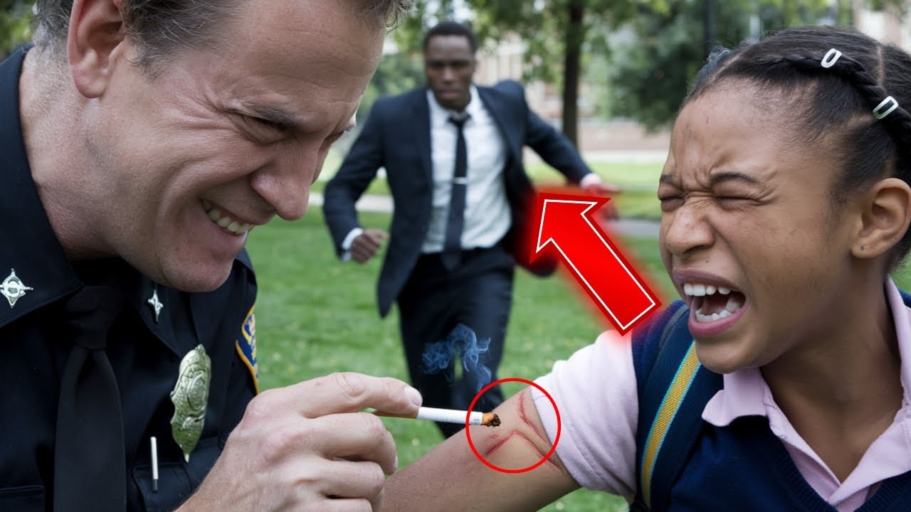 Racist cop burns black girl with cigarette, but her father LAWYER arrives in seconds...