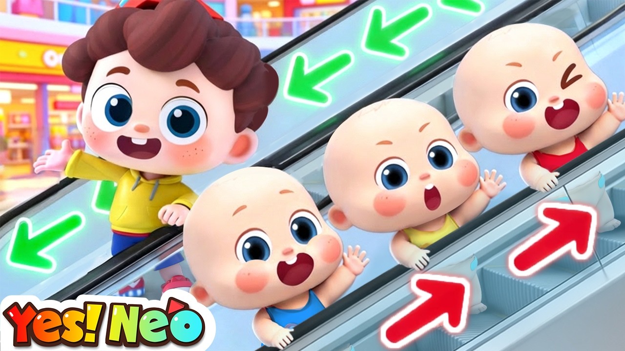 Escalator Safety Rules | Kids Learn Mall Safety Tips | Nursery Rhyme & Kids Song | Yes! Neo