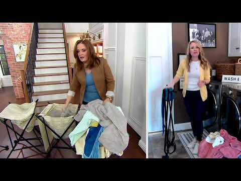 Honey-Can-Do 33" Foldable Laundry Bounce Back Hamper on Wheels on QVC