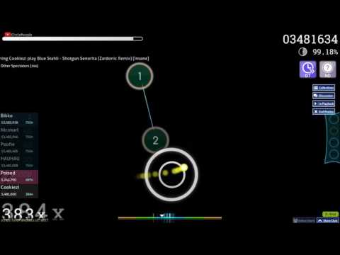 Cookiezi | Blue Stahli - Shotgun Senorita [Insane] HDDT 98.30% FC  487pp | Live spectate w/ chat!