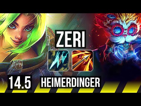 ZERI & Bard vs HEIMERDINGER & Senna (ADC) | 8/1/5, 400+ games | KR Challenger | 14.5