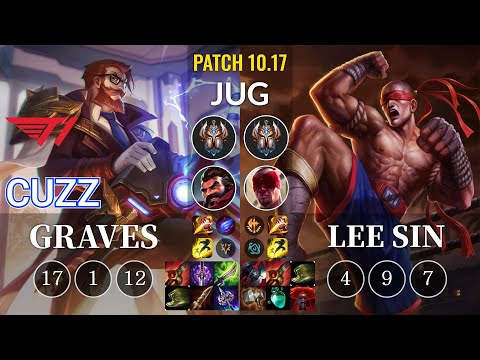 T1 Cuzz Graves vs Lee Sin Jungle - KR Patch 10.17
