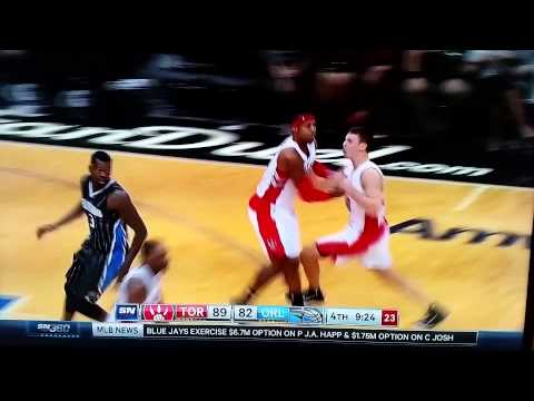 Tyler Hansbrough pushes own player trying to get to Dewayne Dedmon